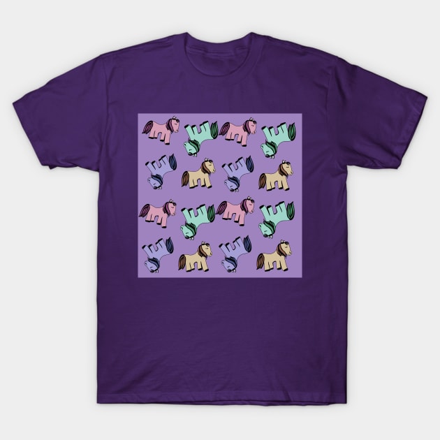 Ponies pattern T-Shirt by Antiope